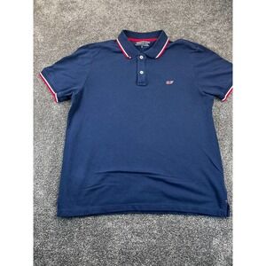 Vineyard Vines Shirt Men's S Edgartown Polo Whale‎ Logo Short Sleeve Navy Blue